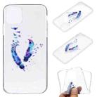 For iPhone 14 Pro Coloured Drawing Pattern Transparent TPU Protective Case(Feather) - 1