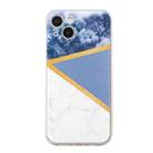 For iPhone 14 Stitching Marble TPU Phone Case (Grey) - 1