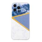 For iPhone 14 Pro Stitching Marble TPU Phone Case(Grey) - 1