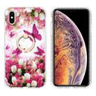 For iPhone XS Max Ring Holder 2.0mm Airbag TPU Phone Case(Dancing Butterflies) - 1