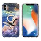 For iPhone X / XS Ring Holder 2.0mm Airbag TPU Phone Case(Whale) - 1