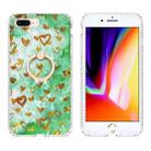 Ring Holder 2.0mm Airbag TPU Phone Case For iPhone 8 Plus / 7 Plus(Gold Heart) - 1