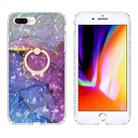 Ring Holder 2.0mm Airbag TPU Phone Case For iPhone 8 Plus / 7 Plus(Blue Purple Marble) - 1