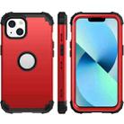 For iPhone 14 3 in 1 Shockproof Phone Case (Red) - 1