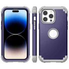 For iPhone 14 Pro 3 in 1 Shockproof Phone Case(Navy Blue) - 1