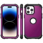 For iPhone 14 Pro 3 in 1 Shockproof Phone Case(Dark Purple) - 1