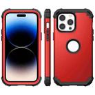 For iPhone 14 Pro Max 3 in 1 Shockproof Phone Case (Red) - 1