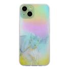 For iPhone 14 Plus Laser Marble Pattern Clear TPU Shockproof Protective Case(Gray) - 1