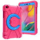 For Galaxy Tab A 8.0 (2019) T290 / T295 PC + Silicone Shockproof Combination Case with 360 Degree Rotating Holder & Handle(Rose Red+Blue) - 1