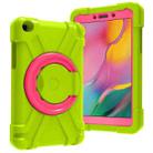 For Galaxy Tab A 8.0 (2019) T290 / T295 PC + Silicone Shockproof Combination Case with 360 Degree Rotating Holder & Handle(Grass Green+Rose Red) - 1