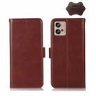 For Motorola Moto G32 Crazy Horse Top Layer Cowhide Leather Phone Case(Brown) - 1