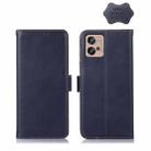 For Motorola Moto G32 Crazy Horse Top Layer Cowhide Leather Phone Case(Blue) - 1