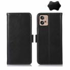 For Motorola Moto G32 Crazy Horse Top Layer Cowhide Leather Phone Case(Black) - 1