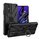 For Tecno Pova 3 Armor Bear Shockproof PC + TPU Phone Case with Ring Holder(Black) - 1