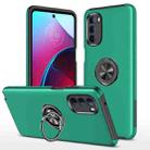 For Motorola Moto G Stylus 2022 PC + TPU Shockproof Magnetic Phone Case with Invisible Ring Holder(Dark Green) - 1