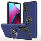 For Motorola Moto G Stylus 2022 PC + TPU Shockproof Magnetic Phone Case with Invisible Ring Holder(Blue) - 1