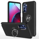 For Motorola Moto G Stylus 5G 2022 PC + TPU Shockproof Magnetic Phone Case with Invisible Ring Holder(Black) - 1