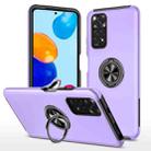 For Xiaomi Redmi Note 11 Global PC + TPU Shockproof Magnetic Phone Case with Invisible Ring Holder(Purple) - 1