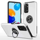 For Xiaomi Redmi Note 11 Global PC + TPU Shockproof Magnetic Phone Case with Invisible Ring Holder(Silver) - 1
