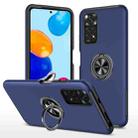 For Xiaomi Redmi Note 11 Global PC + TPU Shockproof Magnetic Phone Case with Invisible Ring Holder(Blue) - 1