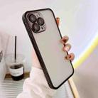 For iPhone 13 Camera Protector Buckle Frosted Glass Phone Case(Black) - 1