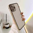 For iPhone 13 Camera Protector Buckle Frosted Glass Phone Case(Gold) - 1