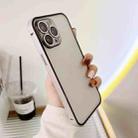 For iPhone 12 Camera Protector Buckle Frosted Glass Phone Case(Silver) - 1