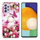 For Samsung Galaxy A13 5G / 4G Ring Holder 2.0mm Airbag TPU Phone Case(Dancing Butterflies) - 1