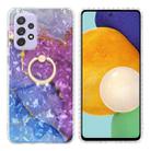 For Samsung Galaxy A33 5G Ring Holder 2.0mm Airbag TPU Phone Case(Blue Purple Marble) - 1