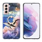 For Samsung Galaxy S21+ 5G Ring Holder 2.0mm Airbag TPU Phone Case(Whale) - 1