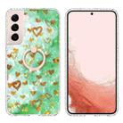 For Samsung Galaxy S22+ 5G Ring Holder 2.0mm Airbag TPU Phone Case(Gold Heart) - 1