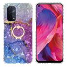 For OPPO A54 5G / A74 5G / A93 5G Ring Holder 2.0mm Airbag TPU Phone Case(Blue Purple Marble) - 1