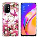 For OPPO A94 4G / F19 Pro / Reno5 F Ring Holder 2.0mm Airbag TPU Phone Case(Dancing Butterflies) - 1
