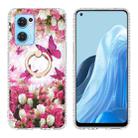 For OPPO Reno7 5G Ring Holder 2.0mm Airbag TPU Phone Case(Dancing Butterflies) - 1