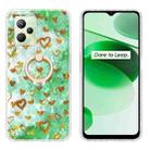 For Realme C35 Ring Holder 2.0mm Airbag TPU Phone Case(Gold Heart) - 1