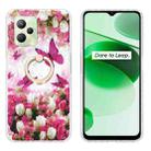 For Realme C35 Ring Holder 2.0mm Airbag TPU Phone Case(Dancing Butterflies) - 1