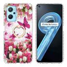 For Realme 9i / OPPO A36 / A76 / A96 4G Ring Holder 2.0mm Airbag TPU Phone Case(Dancing Butterflies) - 1