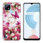 For Realme C21 Ring Holder 2.0mm Airbag TPU Phone Case(Dancing Butterflies) - 1