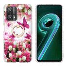 For Realme 9 Pro 5G Ring Holder 2.0mm Airbag TPU Phone Case(Dancing Butterflies) - 1