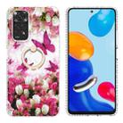 For Xiaomi Redmi Note 11 4G / 11S 4G Ring Holder 2.0mm Airbag TPU Phone Case(Dancing Butterflies) - 1