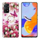 For Xiaomi Redmi Note 11 Pro 4G / 5G Ring Holder 2.0mm Airbag TPU Phone Case(Dancing Butterflies) - 1