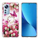 For Xiaomi 12 / 12X Ring Holder 2.0mm Airbag TPU Phone Case(Dancing Butterflies) - 1