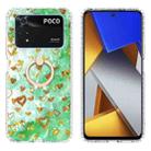 For Xiaomi Poco M4 Pro 4G Ring Holder 2.0mm Airbag TPU Phone Case(Gold Heart) - 1