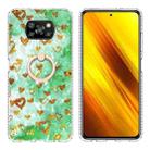 For Xiaomi Poco X3 NFC / X3 / X3 Pro Ring Holder 2.0mm Airbag TPU Phone Case(Gold Heart) - 1