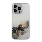 For iPhone 14 Pro Hollow Marble Pattern TPU Straight Edge Fine Hole Protective Case(Black) - 1