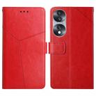 For Honor 70 HT01 Y-shaped Pattern Flip Leather Phone Case(Red) - 1