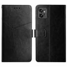 For Motorola Moto G32 HT01 Y-shaped Pattern Flip Leather Phone Case(Black) - 1