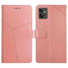 For Motorola Moto G32 HT01 Y-shaped Pattern Flip Leather Phone Case(Pink) - 1