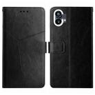 For Nothing Phone 1 HT01 Y-shaped Pattern Flip Leather Phone Case(Black) - 1