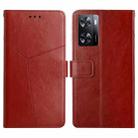 For OPPO A57 4G/A77 4G/Realme Narzo 50 5G/Realme V23 HT01 Y-shaped Pattern Flip Leather Phone Case(Brown) - 1